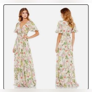 Mac Duggal Floral V-Neck‎ Gown #9079 size 4